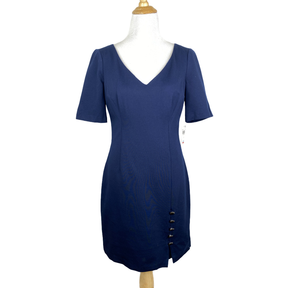 NEW Trina Turk Navy Blue AIRY V-Neck Dress Size 6